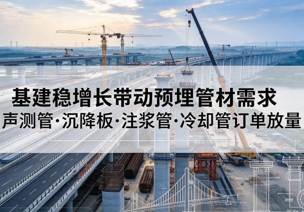 乌兰浩特基建稳增长带动预埋监测管材需求，声测管、沉降板、注浆管订单持续放量